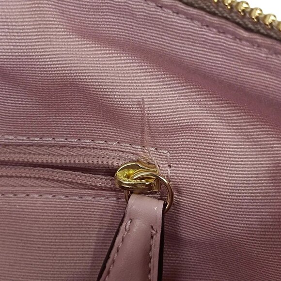 Auth COACH Prairie Satchel Polished Pebbled Leather 79998 Beige Light Pink PVC - Picture 8 of 12